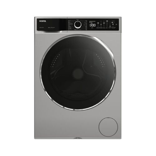 صورة غسالة ملابس فيستل 10 كيلو 1400 دورة تحميل أمامي - موديل: WB1014T3DSS (فضي غامق)