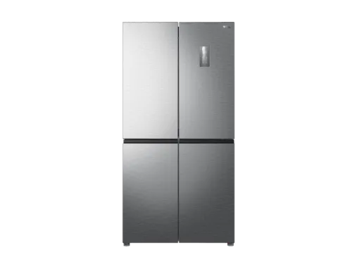 صورة ثلاجة TCL P460CDS / P560CDGL: سعة 460 / 470 لتر مع موزع مياه، باللون الفضي غير اللامع.