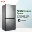 صورة ثلاجة TCL P460CDS / P560CDGL: سعة 460 / 470 لتر مع موزع مياه، باللون الفضي غير اللامع.