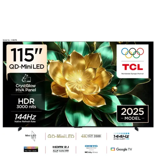 Picture of TCL 115C7KTCL 115-inch Mini LED TV with a 144Hz refresh rate for a super-sized cinematic experience.