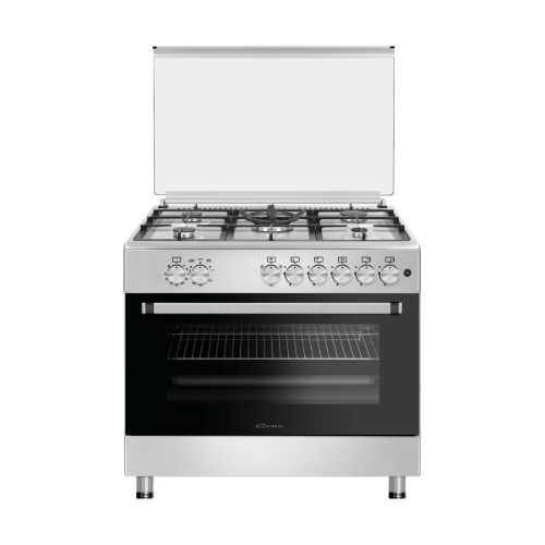 Picture of CONTI 90x60 cm 5-Burner Free-Standing Gas Cooker, Inox | CGC 951 FC IX (Cast Iron Supports)
