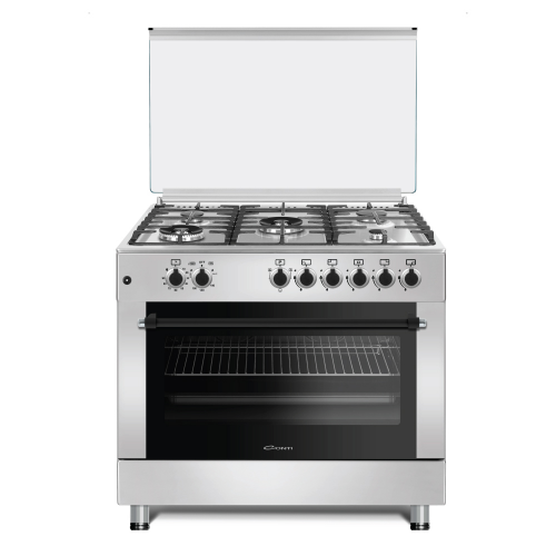 Picture of CONTI 90x60 cm 5-Burner Free-Standing Gas Cooker, Inox | CGC 963 FFC IX (Cast Iron & Cooling Fan)