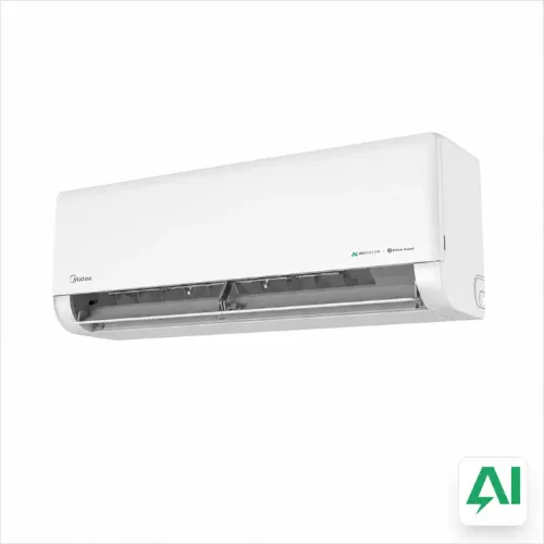 صورة مكيف هواء سبليت ميديا ​​Ai ECO MASTER، سعة 1.5 طن، مزود بتقنية الذكاء الاصطناعي لتوفير الراحة والتوفير بسهولة، لون أبيض