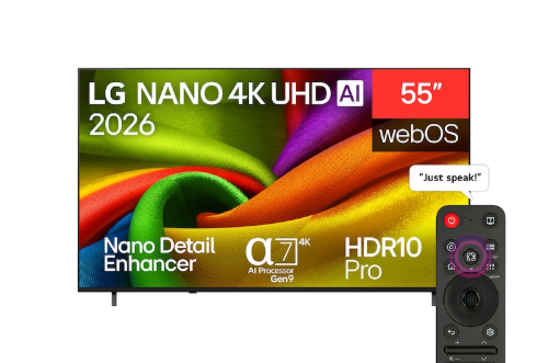 صورة شاشة إل جي 55 بوصة سمارت UHD 4K مع ذكاء اصطناعي - 55NU840B6LA