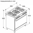 Picture of Bosch HGVDF0V51Q Serie 4 Freestanding Gas Cooker 90 cm 125L Stainless Steel