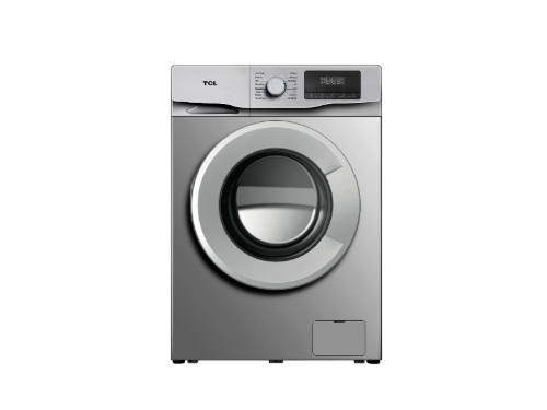 صورة غسالة TCL P608FLDغسالة سعة 8 كجم بسرعة 1200 دورة في الدقيقة، تقنية إنفرتر، لون فضي.