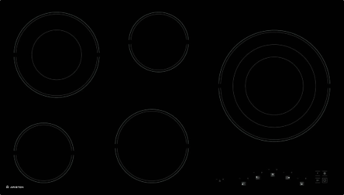 Picture of Ariston 90 cm Built-In 5-Zone Vitro-Ceramic Electric Hob, Black (HR 9020 B)