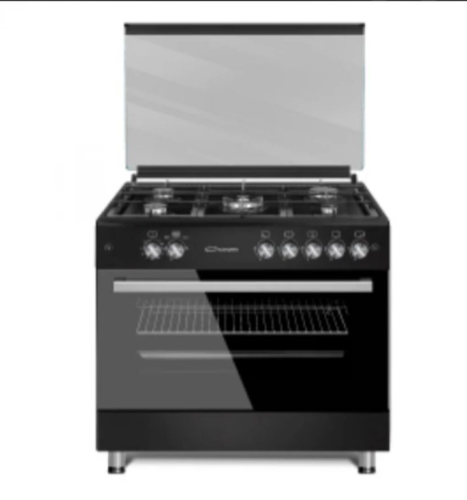 Picture of CONTI 90x60 cm 5-Burner Free-Standing Gas Cooker, Black | CGC 953 FC BK (119L Oven & Cast Iron)