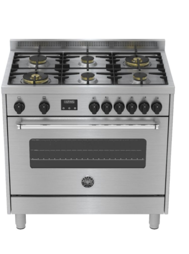 Picture of Bertazzoni Master Series 90cm 6-Burner Dual Fuel Cooker | MAS96D1GXP (Stainless Steel)