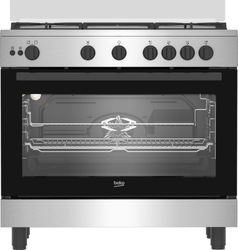 Picture of Beko Gas Cooker 90cm 5 Burners Full Safety – BGGR11125GX