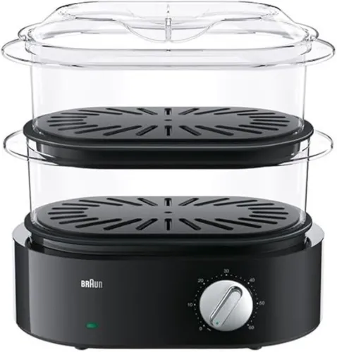 Picture of Braun Food Steamer - 850W, 2 Tiers, 3.1L Capacity, Timer, Black